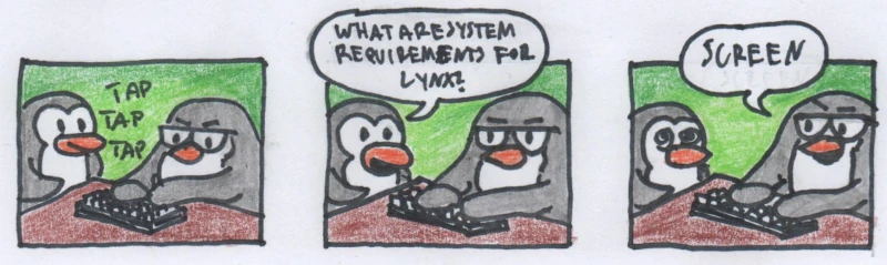 Comic about Lynx web browser.